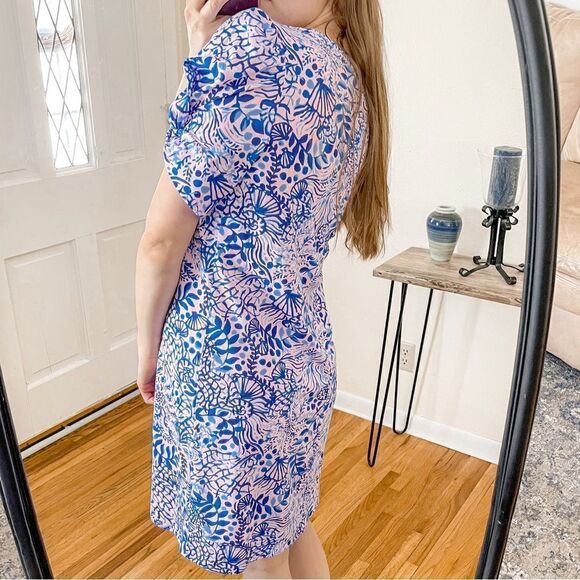 Lilly Pulitzer Haydn T-Shirt Dress Ocean Print L - Picture 3 of 10
